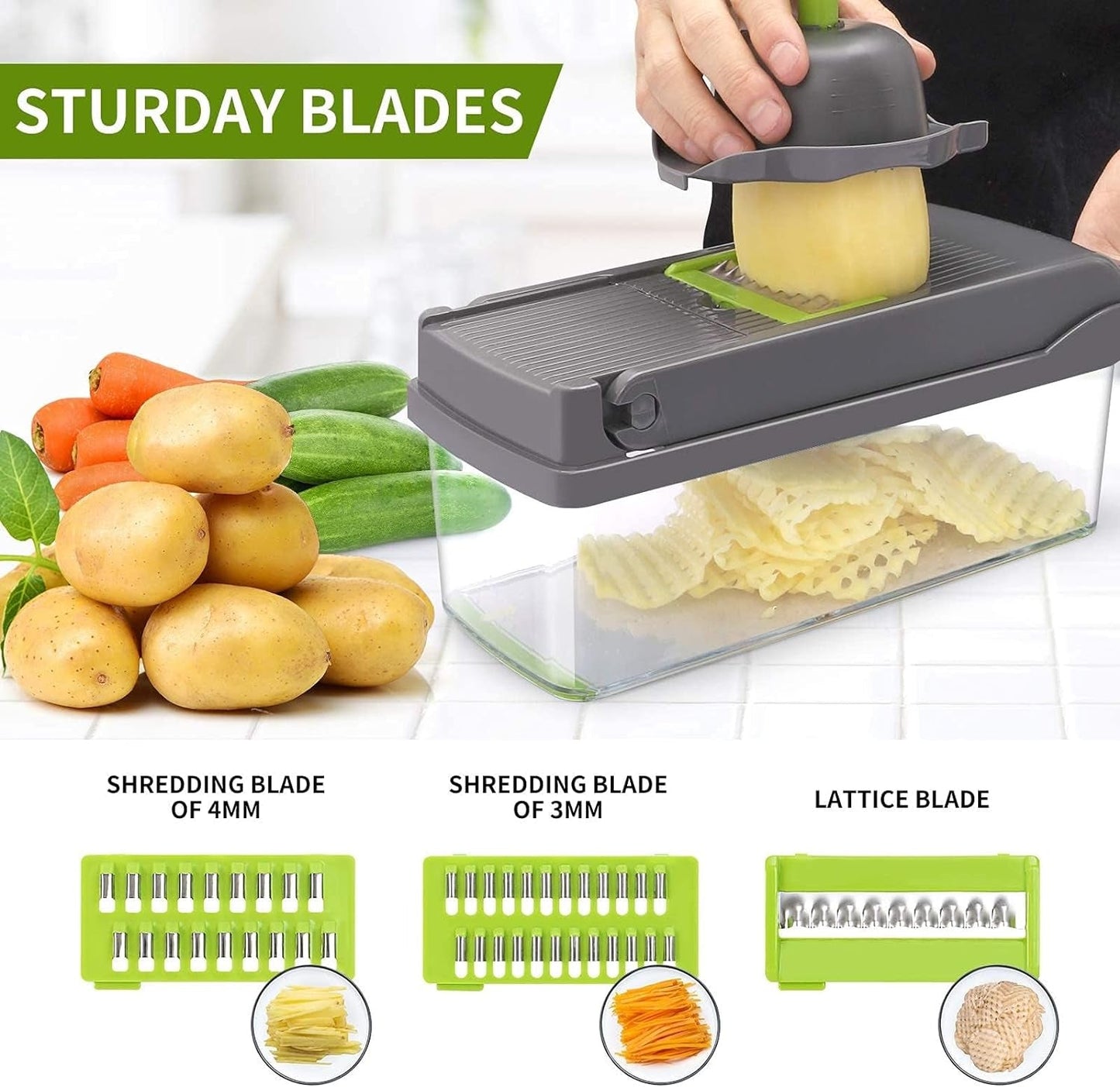 13-in-1-Vegetable-Slicer | Faster-when-Cooking | Bowlift