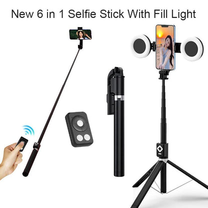 BowLift | New 6 in 1 Selfie Stick With Fill Light