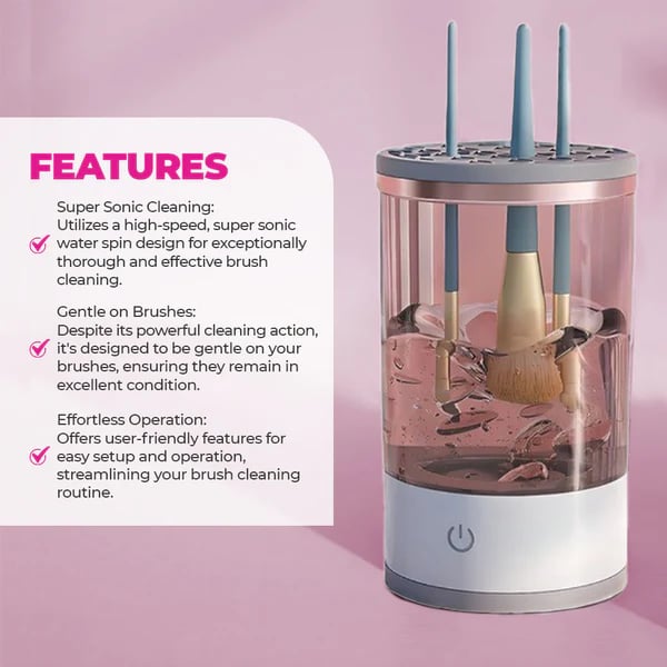 BowLift | Makeup Brush Cleaner Machine | BrushPure Automatic Cleaning & Drying | Compact 16×9cm