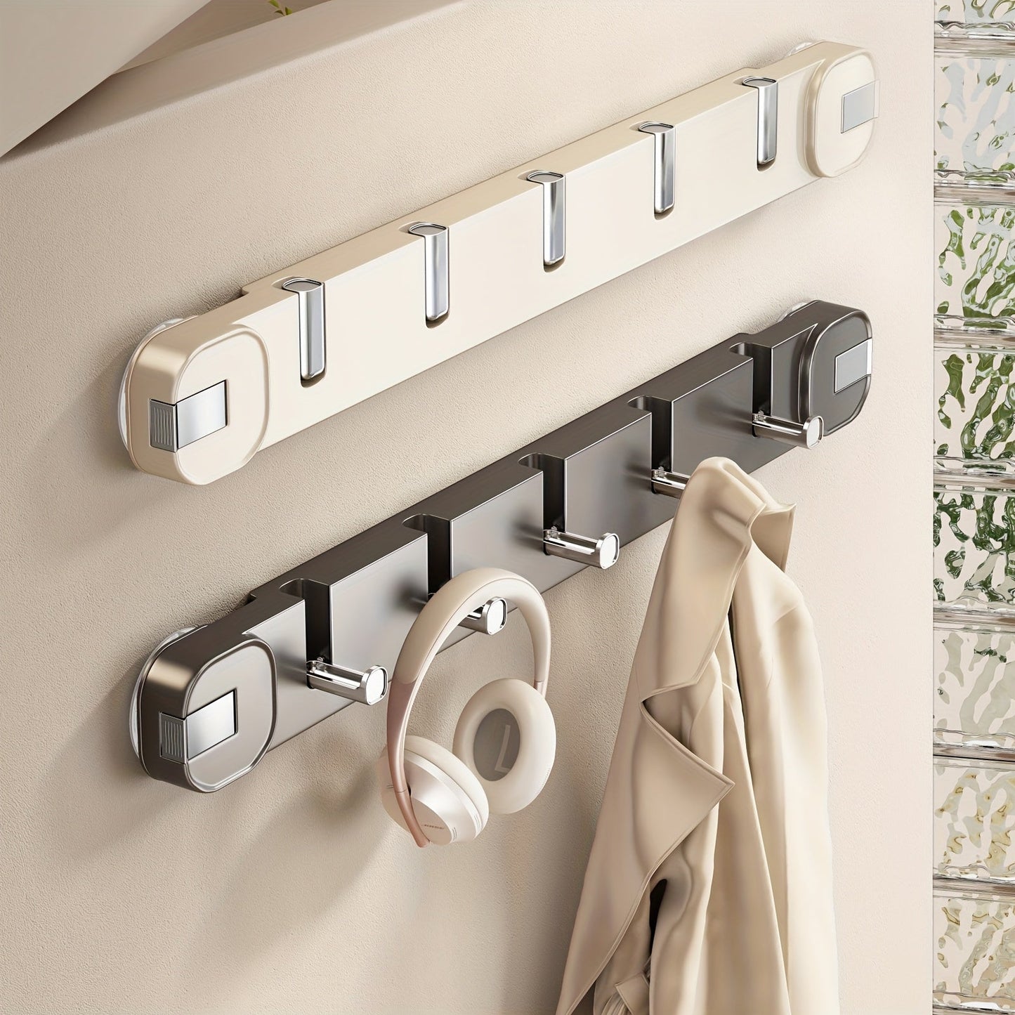 BowLift | Wall Hook Panel Without Drilling – OrganiserenPlus Hidden 5-Hook Rack