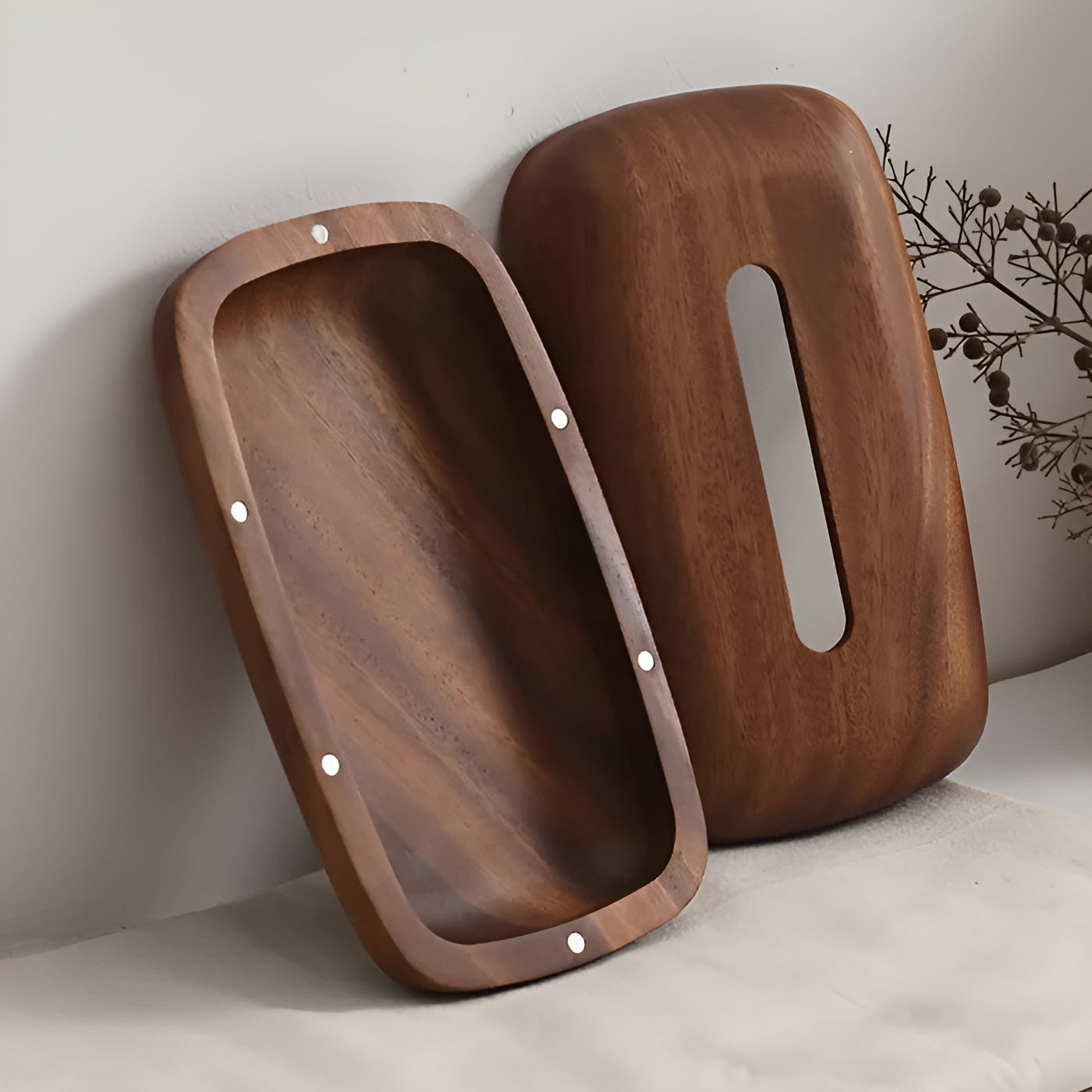 Walnut Wood Tissue Box – Elegant & Functional | Stylish Home Accessory | Skanto