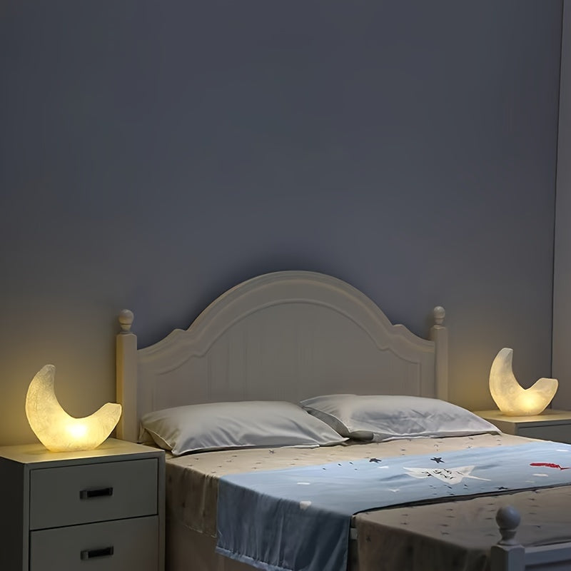 BowLift | Half Moon Night Lamp in Art Deco Style – Battery Powered with Switch