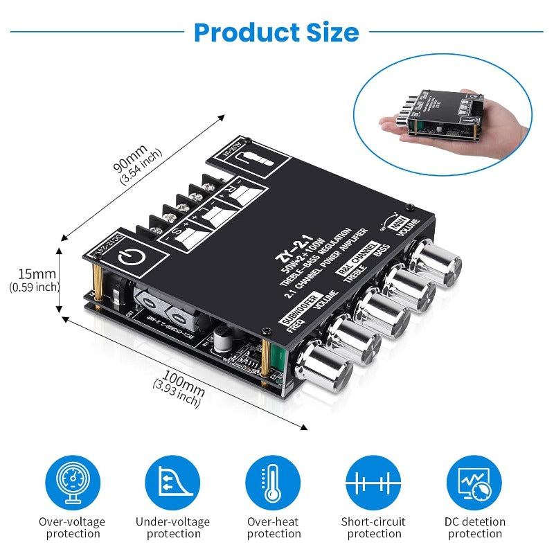 2.1 Channel Bluetooth Amplifier Board Bowlift