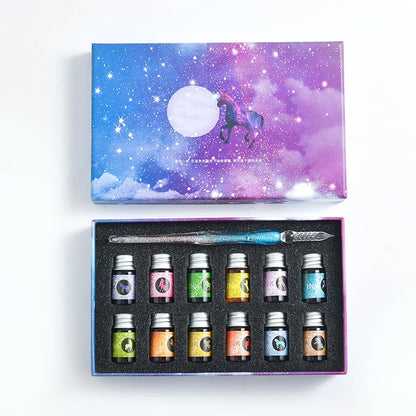 Skanto | Calligraphy Glass Dip Pen Ink Set