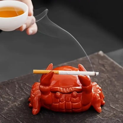 CrabbySmoke – Unique crab-shaped ashtray with lid Bowlift