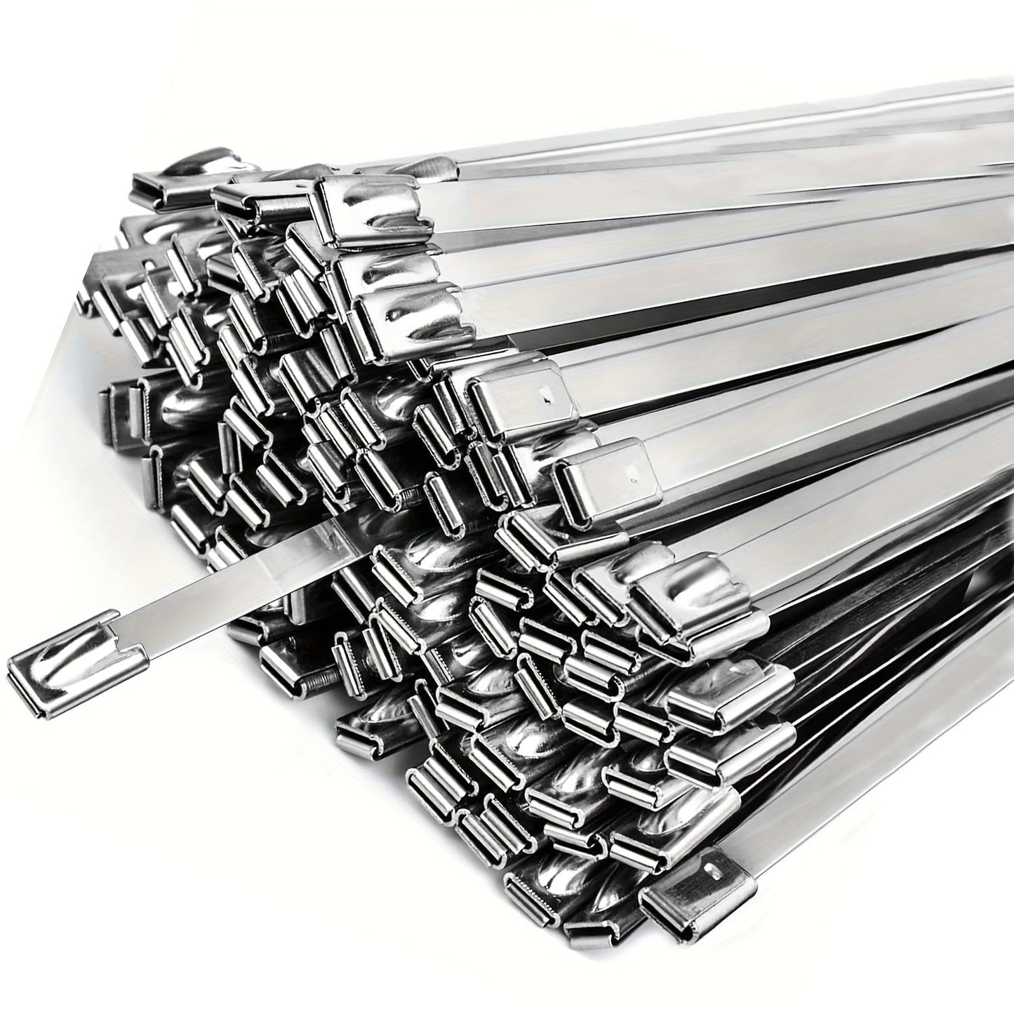 Skanto | 100 pcs Heavy Duty 304 Stainless Steel Cable Ties – 198 lbs Tensile Strength – Stainless Self-Locking Zip Ties for Machinery, Vehicles, Exhausts, Farms, Pipes, Roofs & Outdoor Fences