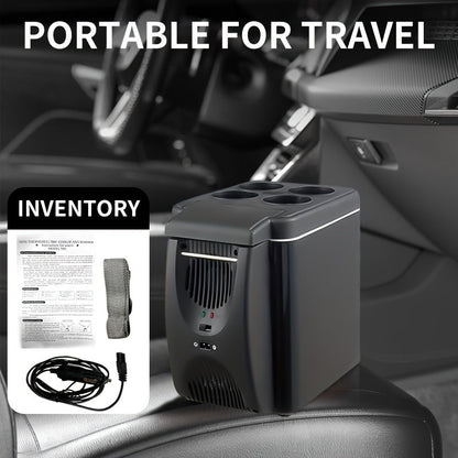 Compact 6L Portable Mini-Fridge for Cars – DC 12V Electric Cooler for Drinks, Seafood, and Fruit, ideal for Travel and Outdoor Adventures