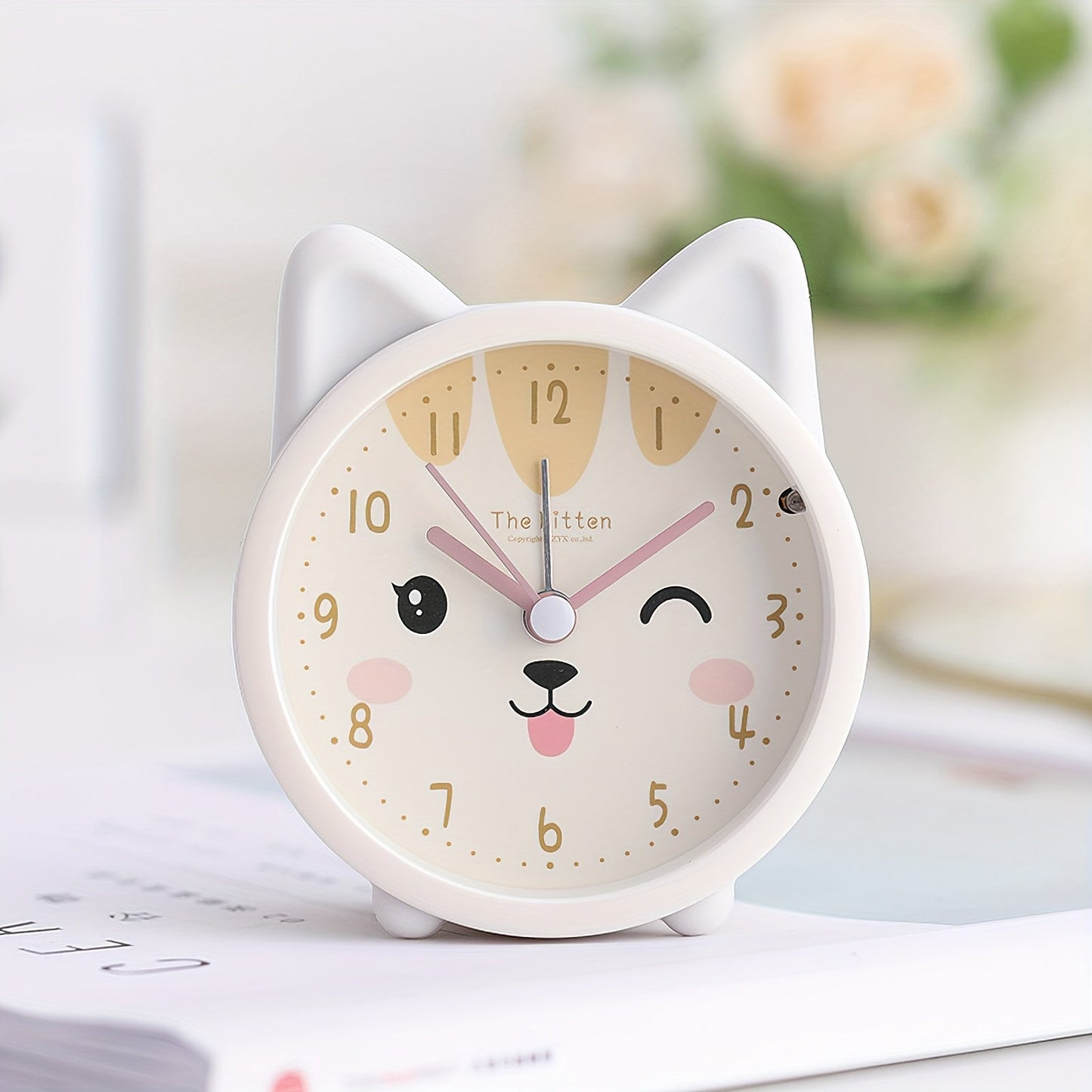 Skanto | Kids Alarm Clock with Night Light – Silent, Rabbit Pattern and Compact Design