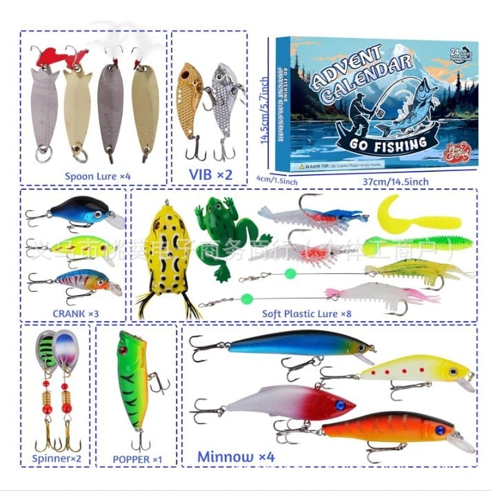 Skanto | 24-Day Christmas Countdown Fishing Tackle Set