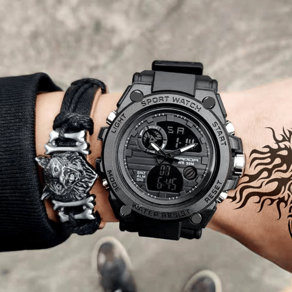 Karnz | Sporty Dual-Display Mode Multifunctional Waterproof Luminous Men's Wristwatch