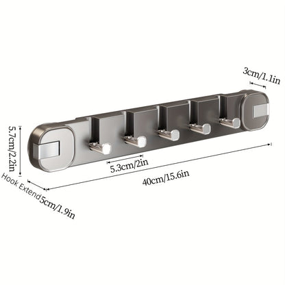 BowLift | Wall Hook Panel Without Drilling – OrganiserenPlus Hidden 5-Hook Rack