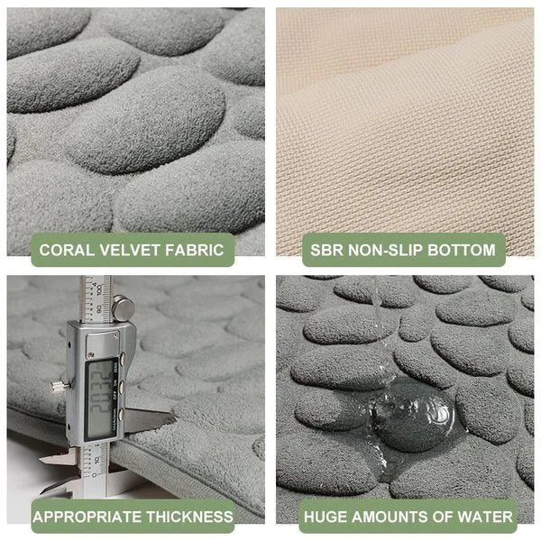 Skanto | Coated Bath Mat with Stone Texture