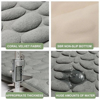 Skanto | Coated Bath Mat with Stone Texture