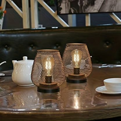 Skanto | AuroraMesh Table Lamp Set – Industrial Style with Warm Ambient Lighting