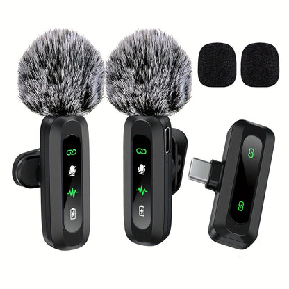 Skanto | Wireless Lavalier Microphone | USB-C Plug and Play for Mobile | Black