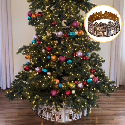 Skanto | LED Christmas Tree Skirt – Gingerbread House Design in PVC