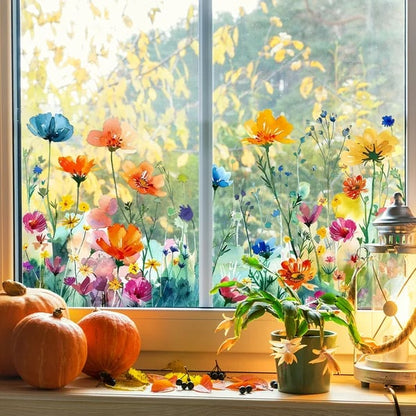BowLift | 💐 Colorful Floral Bouquet Window Sticker 🖼️ (Removable without leaving marks)