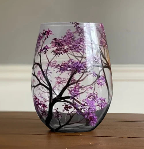 BowLift | Hand Painted Four Seasons Tree Wine Glasses | Unique Art