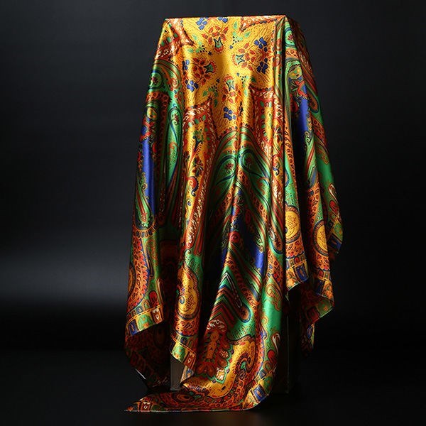 Skanto Skanto | Large Square Scarf Simulated Silk Scarf Versatile Scarf Scarf