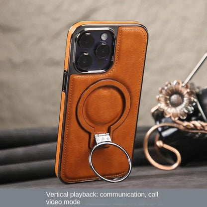 Skanto | Luxurious Leather Invisible Stand iPhone Case