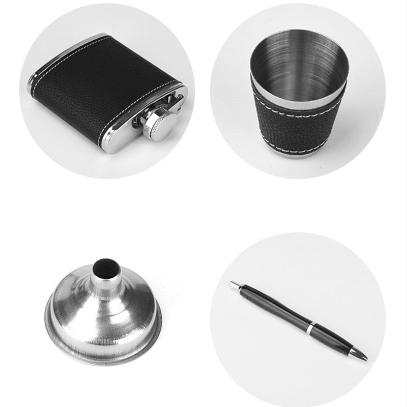 9oz High-quality 304 Stainless Steel Hip Flask Set Whiskey Wine Alcohol Beverage Bottle Travel Drinkware For Gifts