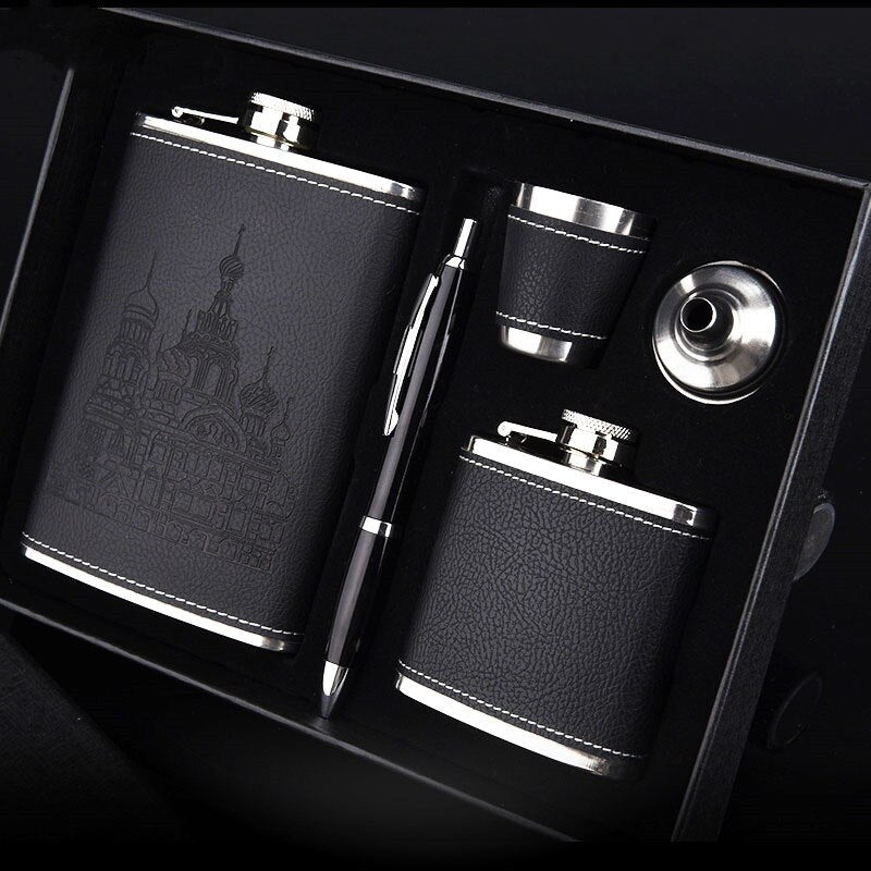 9oz High-quality 304 Stainless Steel Hip Flask Set Whiskey Wine Alcohol Beverage Bottle Travel Drinkware For Gifts