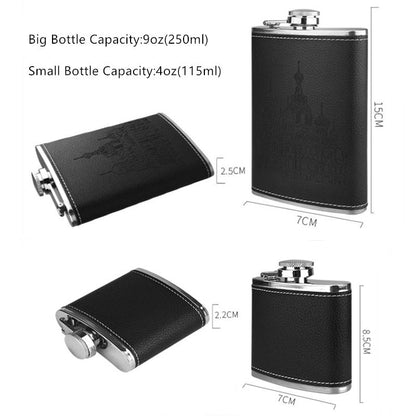 9oz High-quality 304 Stainless Steel Hip Flask Set Whiskey Wine Alcohol Beverage Bottle Travel Drinkware For Gifts
