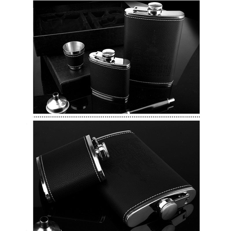 9oz High-quality 304 Stainless Steel Hip Flask Set Whiskey Wine Alcohol Beverage Bottle Travel Drinkware For Gifts