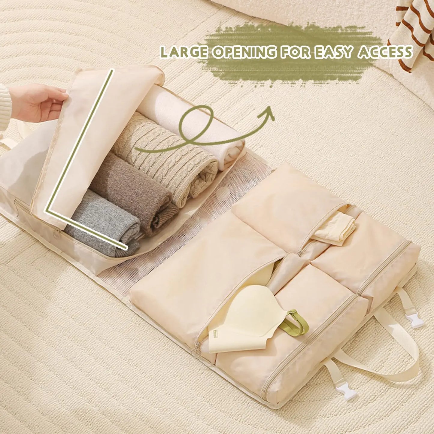 BowLift | Packwonder Hanging Travel Bag | Compact & Foldable | With Multiple Compartments | Stylish Organizer