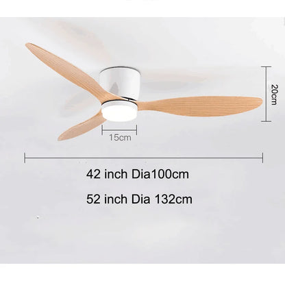 42/52 Inch Ceiling Fans with LED Lights - 3 Colors, 6 Speeds DC Motor, Remote Control, Low Profile Decorative Fans with Lighting | Karnz