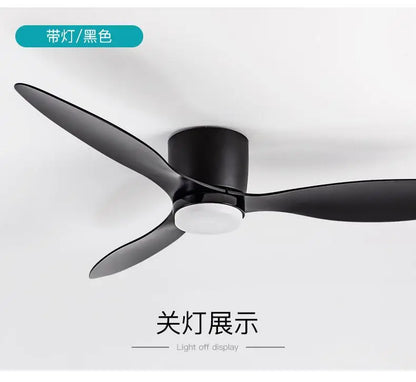 42/52 Inch Ceiling Fans with LED Lights - 3 Colors, 6 Speeds DC Motor, Remote Control, Low Profile Decorative Fans with Lighting | Karnz