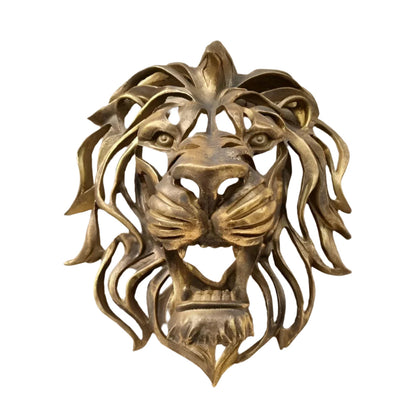 Exquisite gilded lion head wall sculpture Karnz