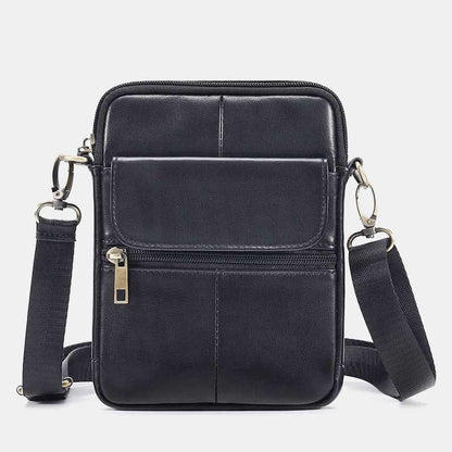 Skanto | Men's Small Genuine Leather Shoulder Bag – Compact Crossbody with Adjustable Strap
