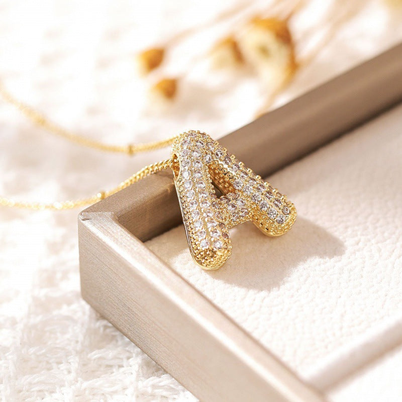 Skanto | Alphabet Diamond Pendant Necklace
