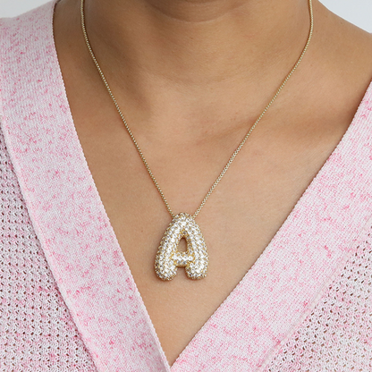 BowLift | Chunky Bubble Diamond Dazzle Initial Necklaces