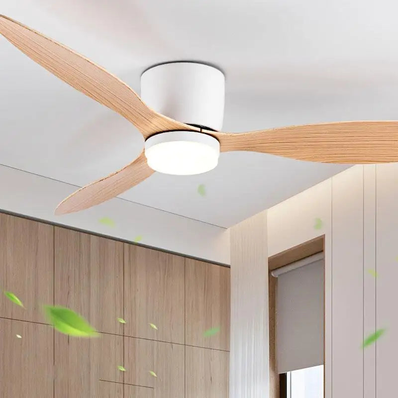 42/52 Inch Ceiling Fans with LED Lights - 3 Colors, 6 Speeds DC Motor, Remote Control, Low Profile Decorative Fans with Lighting | Karnz