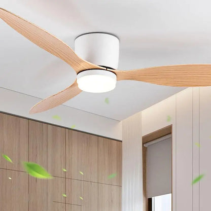 42/52 Inch Ceiling Fans with LED Light - 3 Colors, 6 Speeds DC Motor, Remote Control, Low Profile Decorative Fans with Lighting | Skanto