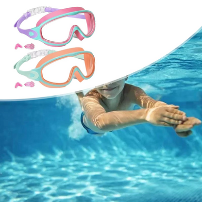 Kalsten | Swimming Goggles - No-Leak Panoramic View Swim Mask for Kids with Nose Clips & Earplugs