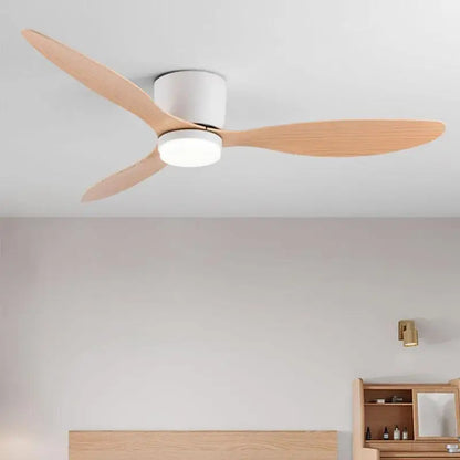 42/52 Inch Ceiling Fans with LED Light - 3 Colors, 6 Speeds DC Motor, Remote Control, Low Profile Decorative Fans with Lighting | Skanto