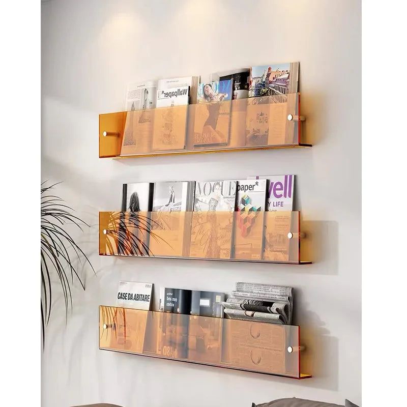Karnz | ClearLine – Stylish Acrylic Wall Shelf for Magazines