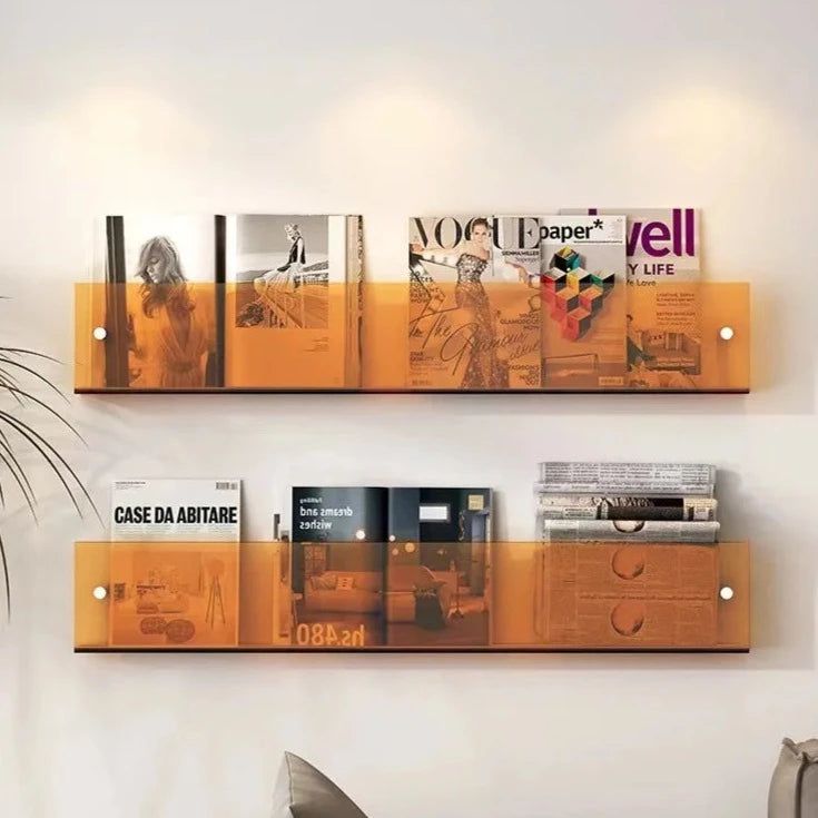 Karnz | ClearLine – Stylish Acrylic Wall Shelf for Magazines