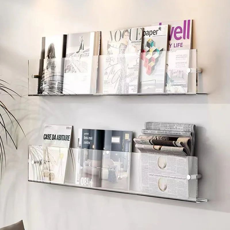Karnz | ClearLine – Stylish Acrylic Wall Shelf for Magazines