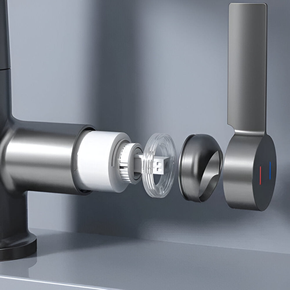 Brehn | Adjustable kitchen faucet with temperature display