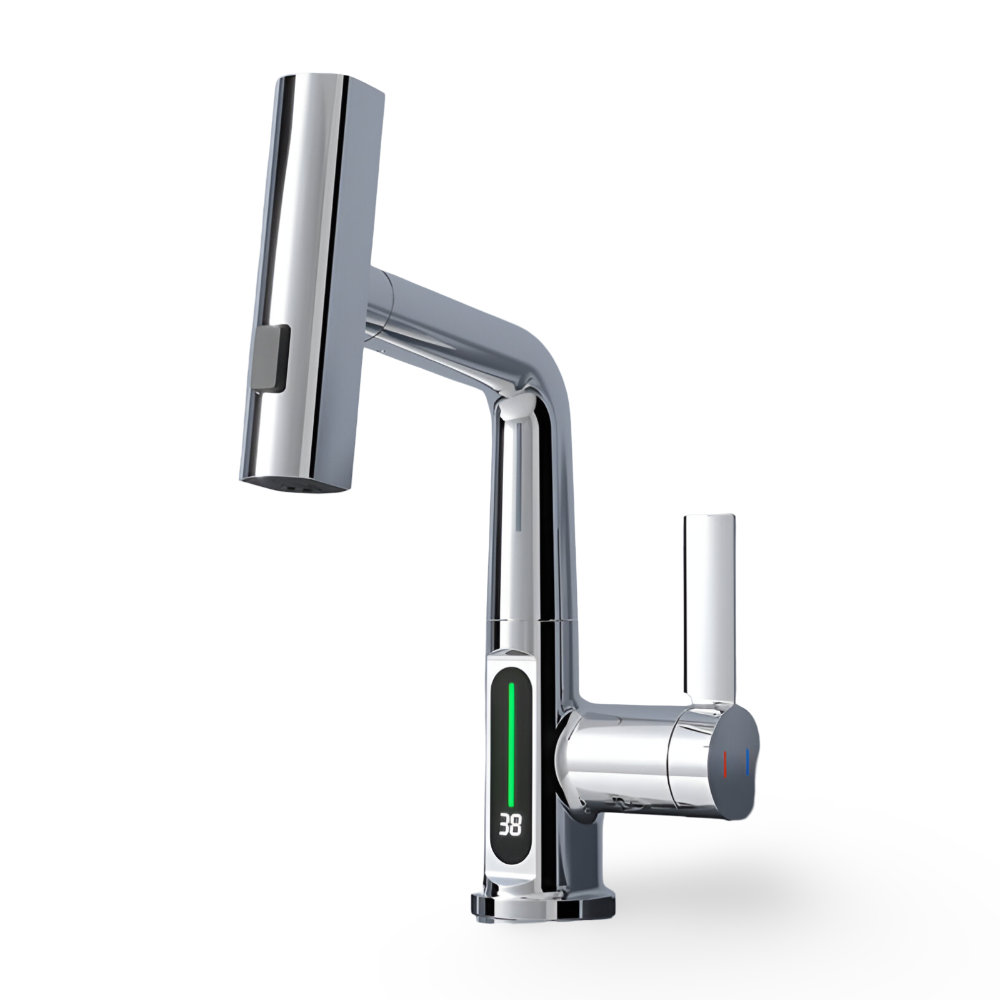 Brehn | Adjustable kitchen faucet with temperature display