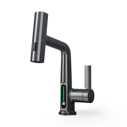 Brehn | Adjustable kitchen faucet with temperature display