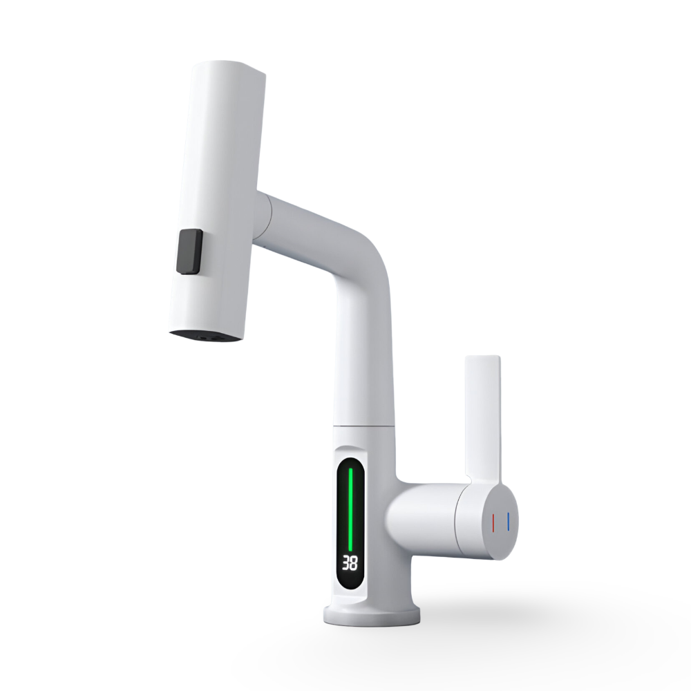 Brehn | Adjustable kitchen faucet with temperature display