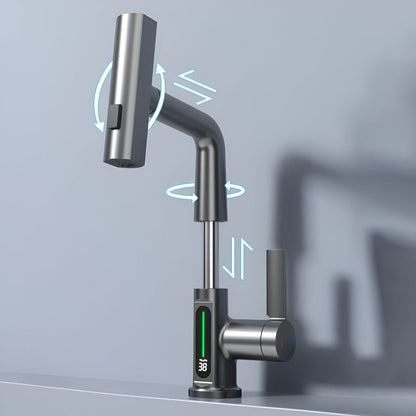 Brehn | Adjustable kitchen faucet with temperature display