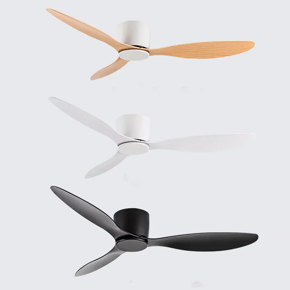 42/52 Inch Ceiling Fans with LED Lights - 3 Colors, 6 Speeds DC Motor, Remote Control, Low Profile Decorative Fans with Lighting | Karnz