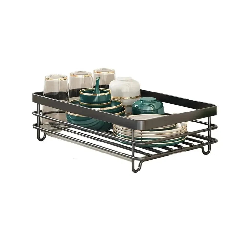 Skanto | Adjustable Stainless Steel Dish Rack – Space-Saving Kitchen Draining for Plates, Glasses, and Cutlery