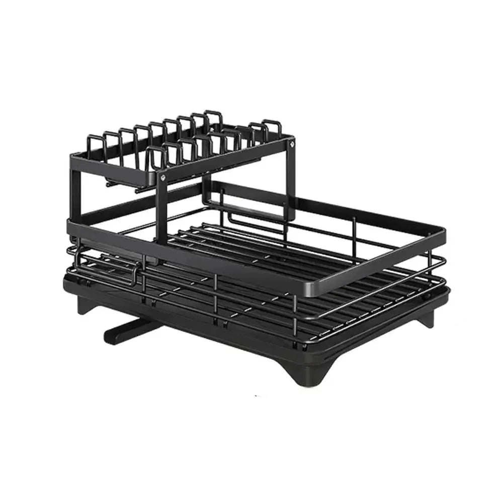Skanto | Adjustable Stainless Steel Dish Rack – Space-Saving Kitchen Draining for Plates, Glasses, and Cutlery